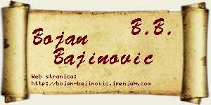 Bojan Bajinović vizit kartica